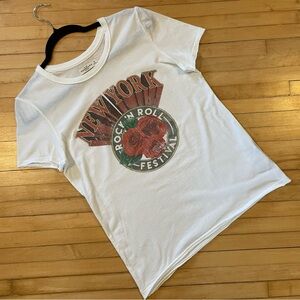 ABERCROMBIE & FITCH Women's Y2K Graphic Baby Tee T-Shirt Festival Indie Sleaze